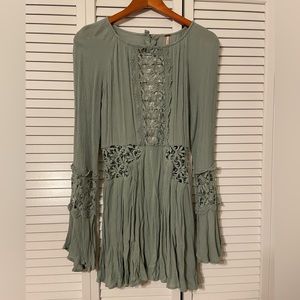 Free people festival dress, moss green